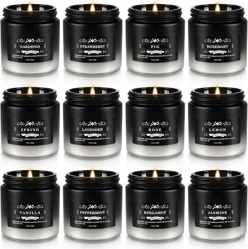 12-Pack 3.5oz Scented Candles Gift Set - Natural Soy Wax, Cotton Wick Aromatherapy Candles, Six Different Fragrances for Home Decor & Perfect Summer Gifts. in Saudi Arabia
