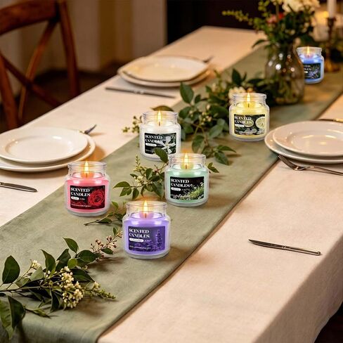 12-Pack 3.5oz Scented Candles Gift Set - Natural Soy Wax, Cotton Wick Aromatherapy Candles, Six Different Fragrances for Home Decor & Perfect Summer Gifts. in Saudi Arabia