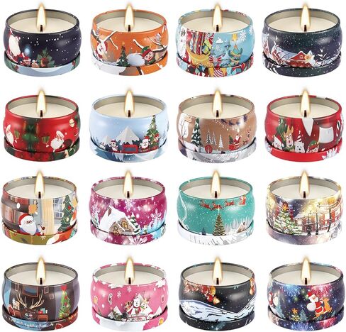 12-Pack 3.5oz Scented Candles Gift Set - Natural Soy Wax, Cotton Wick Aromatherapy Candles, Six Different Fragrances for Home Decor & Perfect Summer Gifts. in Saudi Arabia