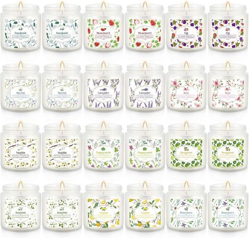12-Pack 3.5oz Scented Candles Gift Set - Natural Soy Wax, Cotton Wick Aromatherapy Candles, Six Different Fragrances for Home Decor & Perfect Summer Gifts. in Saudi Arabia