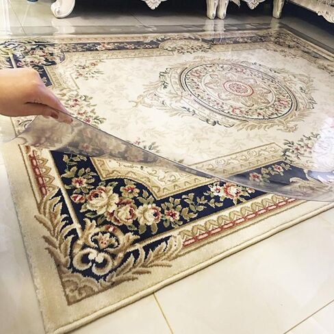 Plastic Eco-Friendly Carpet Runner for Hallway/Entrance,Crystal Clear Vinyl Roll Carpet Cover for Low Pile Rugs - 1m/3m/5m/7m Long(120x200cm/3.9x6.6ft) in Saudi Arabia