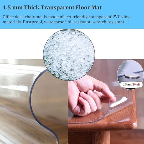 Plastic Eco-Friendly Carpet Runner for Hallway/Entrance,Crystal Clear Vinyl Roll Carpet Cover for Low Pile Rugs - 1m/3m/5m/7m Long(120x200cm/3.9x6.6ft) in Saudi Arabia