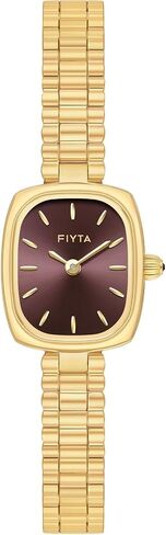 FIYTA Women's Watch - Elegant Gold Small Square Luxury Watch with Sapphire Crystal; 316L Stainless Steel Jewelry Bracelet, Timeless Gift for Her, Mother's Day, Gift Box Included in Kuwait
