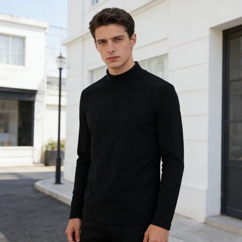 Men's Thermal Underwear Top, Long Sleeve Base Layer - Fleece-Lined, Moisture-Wicking Fabric for Winter Cold，Warmth Weather in Kuwait