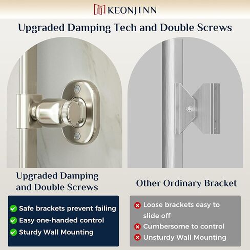 Keonjinn 24 x 36 Inch Pivot Mirror Bathroom, Brushed Nickel Tilt Mirror Bathroom for Wall, Beveled Pivot Rectangle Mirrors for Over Sink, Farmhouse Metal Framed Vanity Mirrors, Horizontal/Vertical in Saudi Arabia
