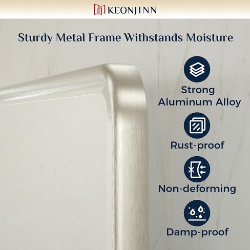 Keonjinn 24 x 36 Inch Pivot Mirror Bathroom, Brushed Nickel Tilt Mirror Bathroom for Wall, Beveled Pivot Rectangle Mirrors for Over Sink, Farmhouse Metal Framed Vanity Mirrors, Horizontal/Vertical in Saudi Arabia