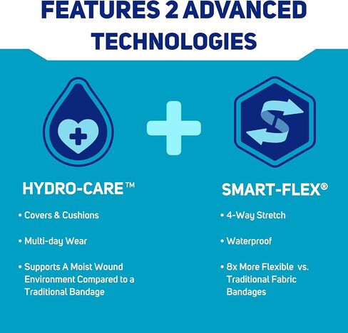Care Science Hydrocolloid Gel Pad Bandages with Smart-Flex, 1 in x 3 1/4 in 30 ct | for First Aid and Wound Care in Kuwait