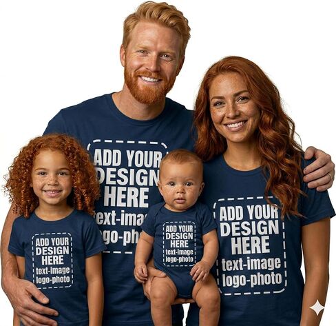 Custom T-Shirts for Unisex Youth & Toddler Kids, Custom Photo Text Image Tshirt, Shirts for Family Matching in Saudi Arabia