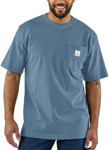 PRIVIMIX Mens Work Loose Fit Pocket T-Shirts Heavyweight Short Sleeve Tee Shirts 100 Cotton Moisture Wicking Shirts in Saudi Arabia