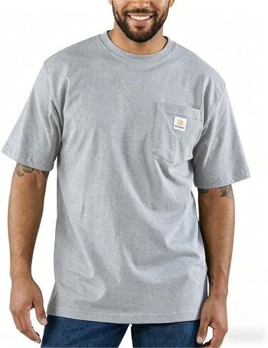 PRIVIMIX Mens Work Loose Fit Pocket T-Shirts Heavyweight Short Sleeve Tee Shirts 100 Cotton Moisture Wicking Shirts in Saudi Arabia