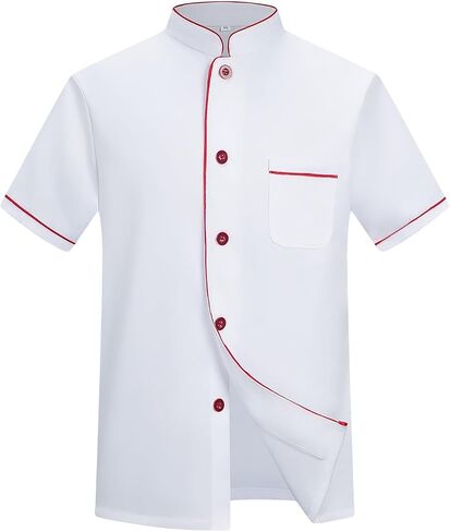 Men's Chef Coat Jackets Short Sheeve Restaurant Summer Jacket Kitchen Food Service Work shirts in Saudi Arabia