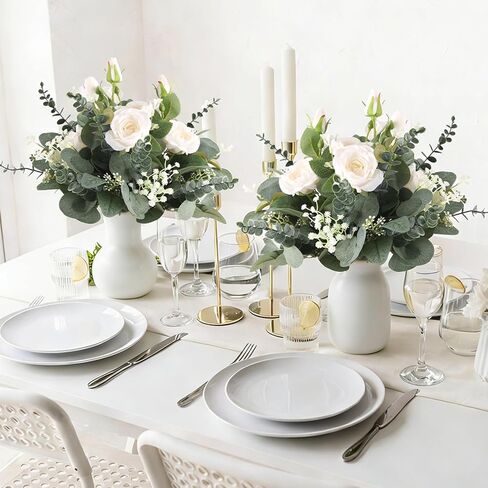 Consevisen 120 Pcs Eucalyptus Stems Artificial Flowers, 5 Kinds Mixed Faux Eucalyptus Leaves Greenery Stems Bulk for Wedding Bouquet, Table Centerpieces, Vase Floral Arrangements, Farmhouse Home Decor in Saudi Arabia