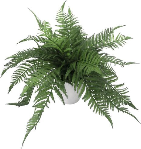 Artificial Fern Plant in Pot, 12'' Fake Desk Plant, Realistic Faux Greenery for Home Office Bathroom Shelf Décor, No Maintenance Indoor Plant (1 Pack) in Saudi Arabia