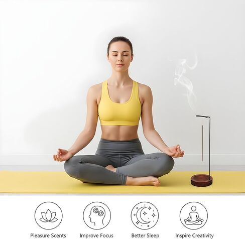 Gjinxi Incense Holder for Sticks, Anti-Ash Flying Incense Burner Incense Stick Holder for Yoga Spa Meditation Home Decor in Kuwait
