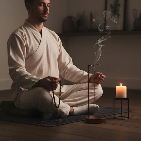 Gjinxi Incense Holder for Sticks, Anti-Ash Flying Incense Burner Incense Stick Holder for Yoga Spa Meditation Home Decor in Kuwait