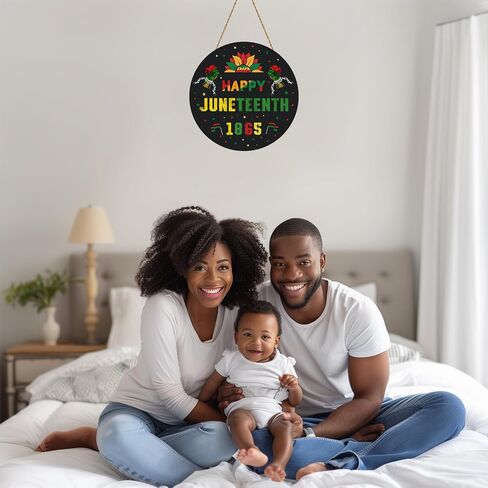 ديكورات الباب من Juneteenth Happy 1865 Juneteenth علامة معلقة أكاليل خشبية لشماعة الباب الأمامي لحفلة يوم الحرية والاحتفال بالمهرجان الأمريكي الأفريقي وديكور جدار المنزل الداخلي in Kuwait