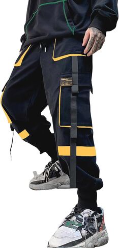 Men's Jogger Pants Techwear Hip Hop Harem Pants Streetwear Tactical Track Pants with Drawstring in Saudi Arabia