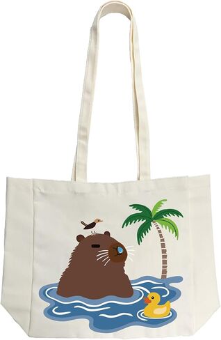 SUNWISHA Aesthetic Canvas Tote Bag - Reusable Spacious Shoulder Bag for Women Shopping, Work, Gym, Travel in Saudi Arabia