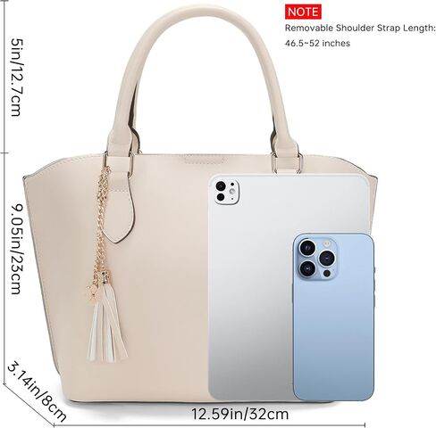 GEMIU Leather Tote Bag for Women Medium Satchel Handbag with Detachable Crossbody Strap Everyday Shoulder Purse in Saudi Arabia