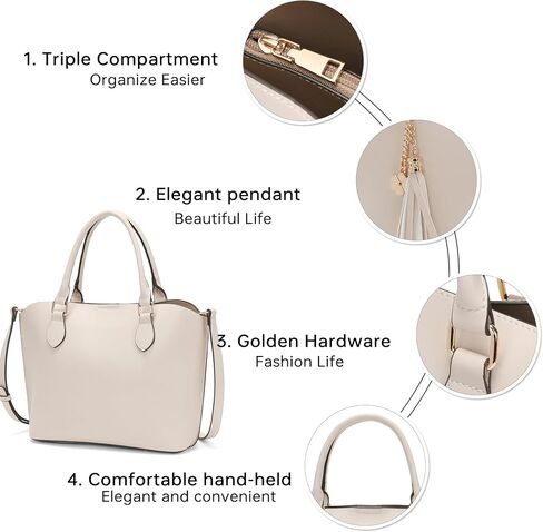 GEMIU Leather Tote Bag for Women Medium Satchel Handbag with Detachable Crossbody Strap Everyday Shoulder Purse in Saudi Arabia