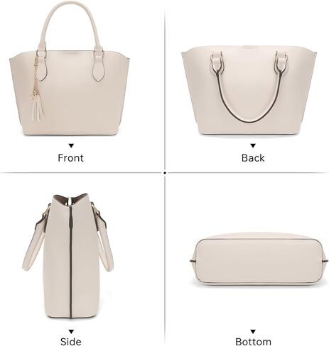 GEMIU Leather Tote Bag for Women Medium Satchel Handbag with Detachable Crossbody Strap Everyday Shoulder Purse in Saudi Arabia
