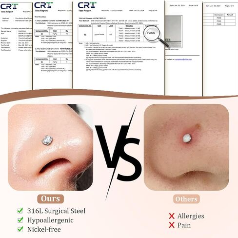 Hypoallergenic Nose Rings for Women - 20G Surgical Stainless Steel Nose Ring Hoops CZ Screw L Shaped Nose Studs Clear Pink Blue CZ Moon Heart Star Nose Piercings Jewelry for Women Men 30PCS Pack in Saudi Arabia