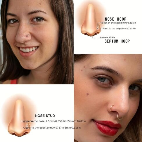 Hypoallergenic Nose Rings for Women - 20G Surgical Stainless Steel Nose Ring Hoops CZ Screw L Shaped Nose Studs Clear Pink Blue CZ Moon Heart Star Nose Piercings Jewelry for Women Men 30PCS Pack in Saudi Arabia