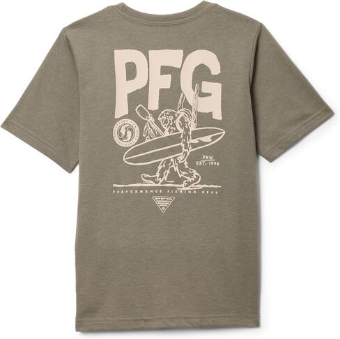 تي شيرت كولومبيا يوث بويز PFG Big Fisher بأكمام قصيرة، رسم السرو، مقاس كبير in Kuwait