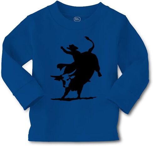 Kids Long Sleeve T Shirt Rodeo Cowboy Bull Riding Cotton Boy & Girl Clothes in Kuwait