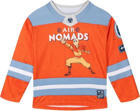 Avatar The Last Airbender Aang Mesh Hockey Jersey Long Sleeve T-Shirt Toddler to Big Kid Sizes (4T - 18-20) in Saudi Arabia