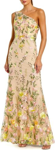 One Shoulder Lace Embroidered Gown in Saudi Arabia
