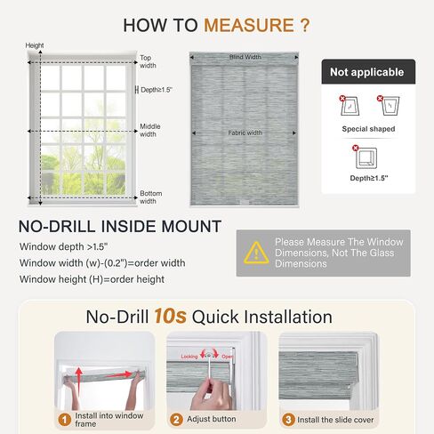 No Drill Blinds for Indoor Windows, Light Filtering Roller Shades,3% Openness Solar Screen Semi Sheer Roller Blinds UV Protection for Office and Home,Easy to Install.46 W x 36" H,Gray in Saudi Arabia