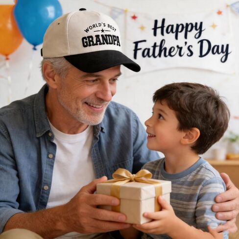 Grandpa Trucker Hat, Promoted to Grandpa 2026,Embroidered Adjustable Cotton Grandfather Baseball Cap Black in Saudi Arabia