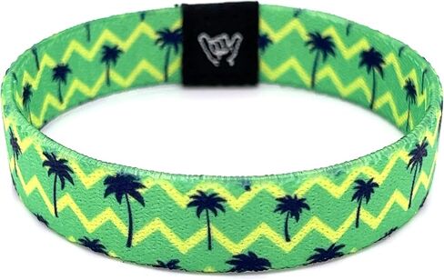 Hang Loose Bands - Coastal Paradise Palms Bracelet - Extra Small 5.5 Length for Petite Women and Kids - Reversible Elastic Wristband Boho Surf Style Unisex in Saudi Arabia