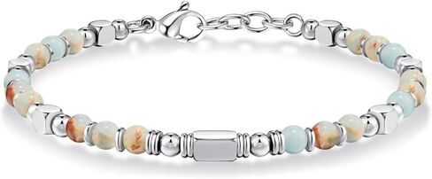 Women's Adjustable Beaded Bracelets, Boho Stackable Natural Stone Bracelet Set, Non-Tarnish Gift in Kuwait