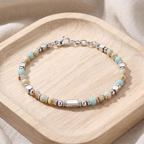 Women's Adjustable Beaded Bracelets, Boho Stackable Natural Stone Bracelet Set, Non-Tarnish Gift in Kuwait