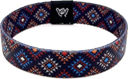 Hang Loose Bands - Southwestern Bracelet for Men, Women & Teens - Comfy Tribal Print and Boho - Western Style Reversible Wristband - Crossroads | Extra Small: 5.5" length (for petites & kids) in Saudi Arabia
