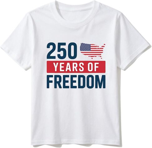 USA Shirt American Flag Graphic Cotton Tee - 4th of July Top for Toddler Boys & Girls (2-7 Y) in Kuwait