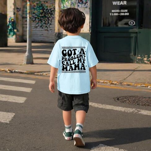 Boy's Funny Sayings Shirts Mamas Boy Graphic Tees Slogan Humor Skeleton Hands T-Shirts Kids Casual Short Sleeve Tops in Saudi Arabia