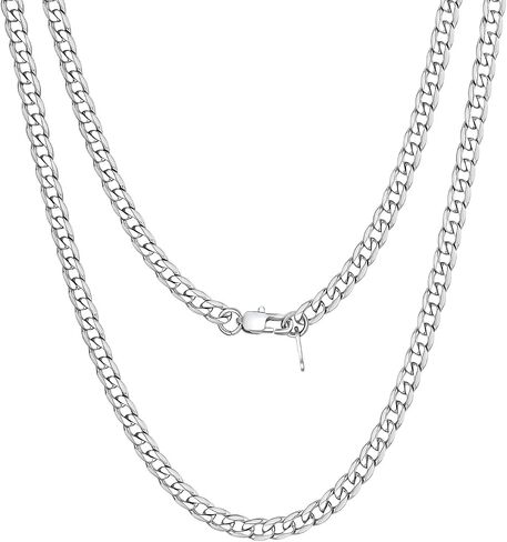 KeyStyle Chunky Cuban Chains for Men,Stainless Steel Figaro Chain Necklace, Venetian Chain Curb Chain Hip Hop Jewelry,3/4/6/9/12/14mm Width,14-30 inch Length, Black/Gold Plated/Silver in Saudi Arabia