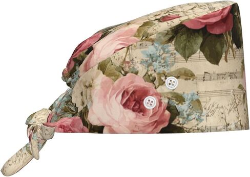 Cleaning Working Cap with Button, Scrub Cap Adjustable Tie Back Hats for Women Men in Saudi Arabia