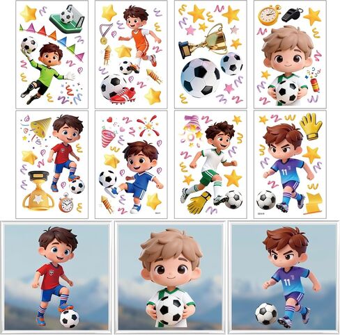 2026 USA Soccer Window Clings Stickers for Kids - 8 Sheets Reusable No Glue Static Clings for 2026 Viewing Party, Perfect for Glass Windows, Soccer Decor for USA 2026, Kids Love It! in Saudi Arabia