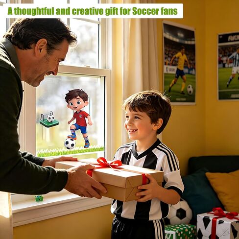 2026 USA Soccer Window Clings Stickers for Kids - 8 Sheets Reusable No Glue Static Clings for 2026 Viewing Party, Perfect for Glass Windows, Soccer Decor for USA 2026, Kids Love It! in Saudi Arabia