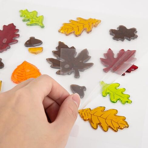6 Sheet Fall Window Clings Gel, Happy Thanksgiving Autumn Harvest Pumpkins Truck, Fall Leaf, School Home Supplies in Saudi Arabia