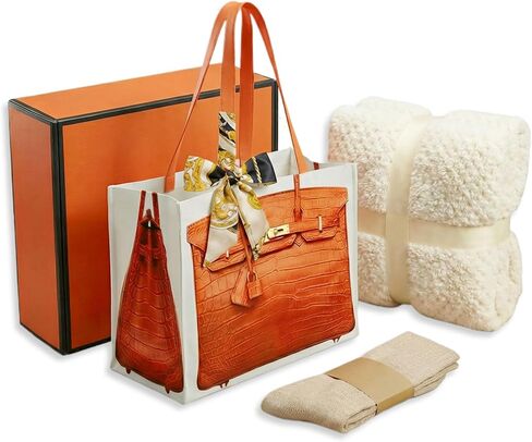 Chic Canvas Tote Gift Set, Luxury-Inspired Print Bag, Birthday Gift for Mom, Best Friend, Maid of Honor, Engagement in Saudi Arabia