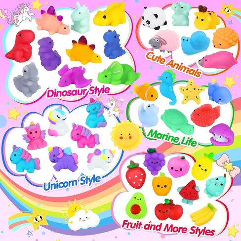 OCATO Squishies 40pcs Mochi Squishy Toys Party Favors for Kids Mini Squishy Kawaii Fidget Toys Stress Relief Treasure Box Toys for Classroom Prizes Kids Easter Egg Fillers Goodie Bag Stuffers, Random in Saudi Arabia