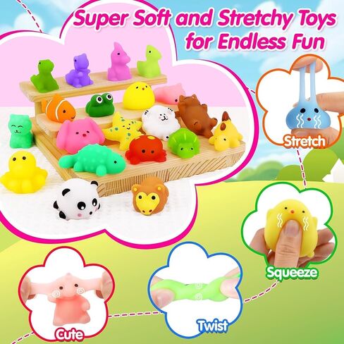 OCATO Squishies 40pcs Mochi Squishy Toys Party Favors for Kids Mini Squishy Kawaii Fidget Toys Stress Relief Treasure Box Toys for Classroom Prizes Kids Easter Egg Fillers Goodie Bag Stuffers, Random in Saudi Arabia
