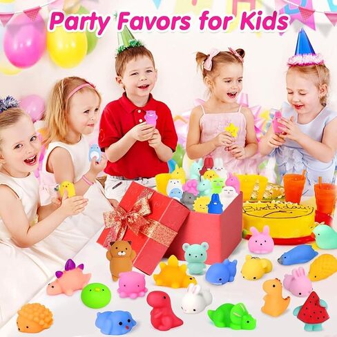 OCATO Squishies 40pcs Mochi Squishy Toys Party Favors for Kids Mini Squishy Kawaii Fidget Toys Stress Relief Treasure Box Toys for Classroom Prizes Kids Easter Egg Fillers Goodie Bag Stuffers, Random in Saudi Arabia