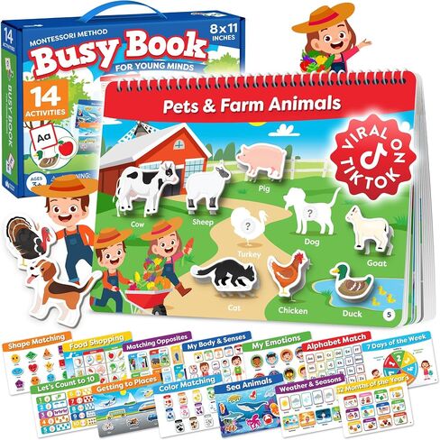 Montessori Busy Book for Toddlers Ages 3 and Up - Pre K Preschool Learning Activities Book - Autism Sensory - Kindergarten Educational Toys for 3 Year Old - My Preschool Busy Book Ages 3-4 4-8 5-7 in Saudi Arabia