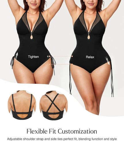 Popilush Bathing Suit for Women Tummy Control Shapewear Swimsuit Mesh One Piece Slimming Swimsuit with Built-in Bra in Kuwait